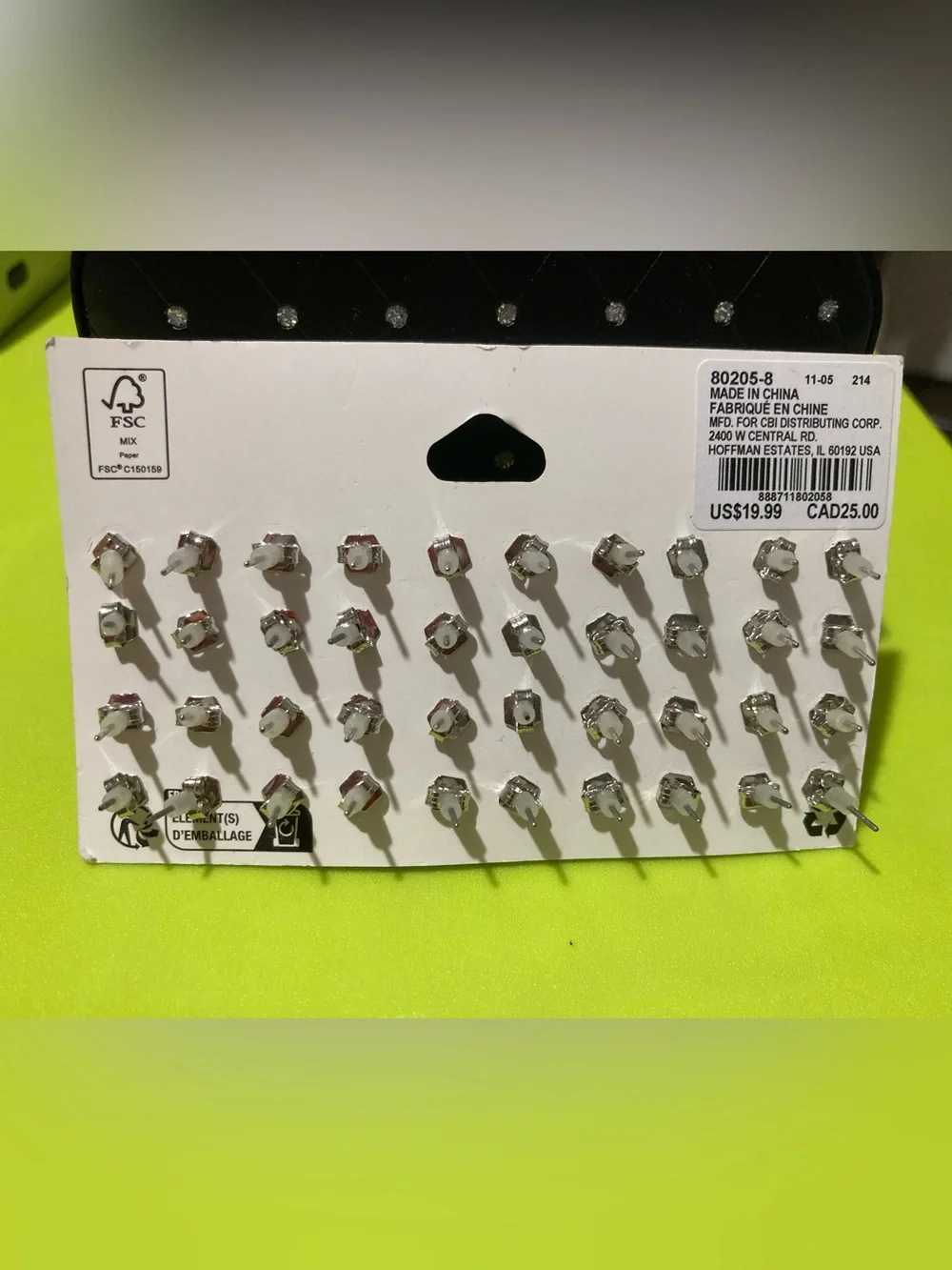 Claire's Halloween Multi-Pair Earring Set - Orange, Green, Black, Purple, White